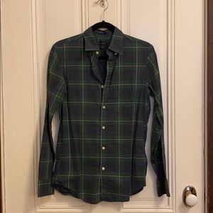 XS J. Crew dark green button up shirt